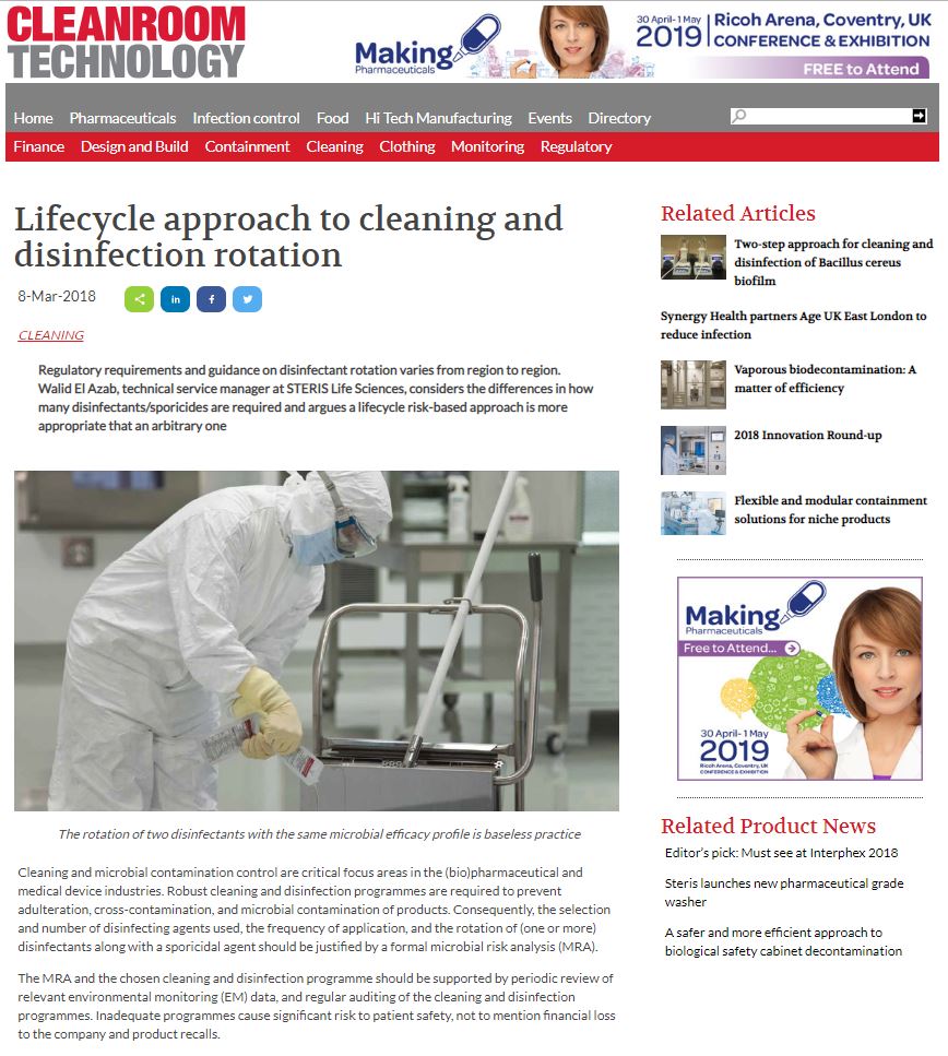 Lifecycle Approach To Cleaning And Disinfection Rotation